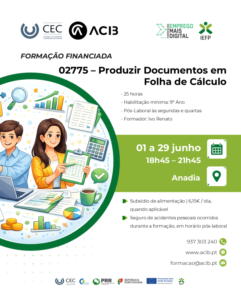 Produzir documentos em folhas de cálculo